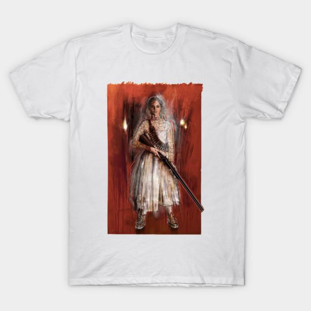 Ready or Not Grace Grafik Unisex T-Shirt Unisex Rundhals Baumwolle Kurzarm Y2k Oversized Mode Beliebt Vintage Horror T-Shirt
