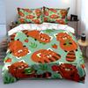 Cute Red Panda Pattern Design Bedding Duvet Cover Set Duvet Cover Pillowcases  (1*Duvet Cover 2*Pillowcases, without duvet insert)