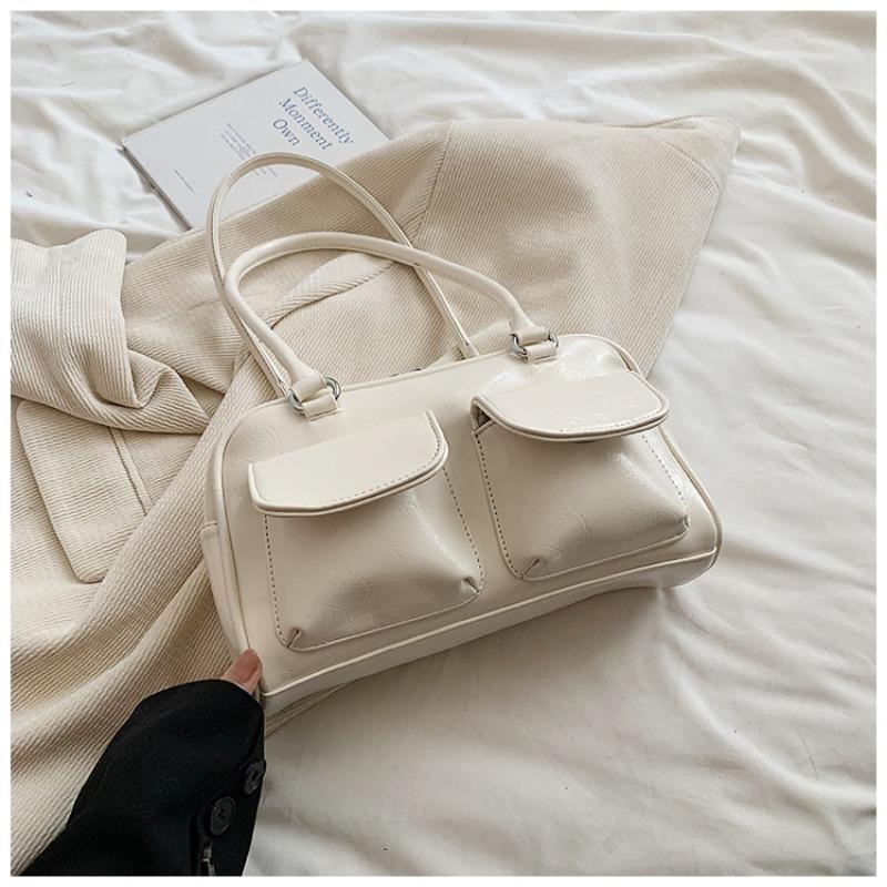 

Премиальная ретро маленькая сумка женская новая осенне-зимняя для通勤 плечевая подмышечная сумка-тоут белый