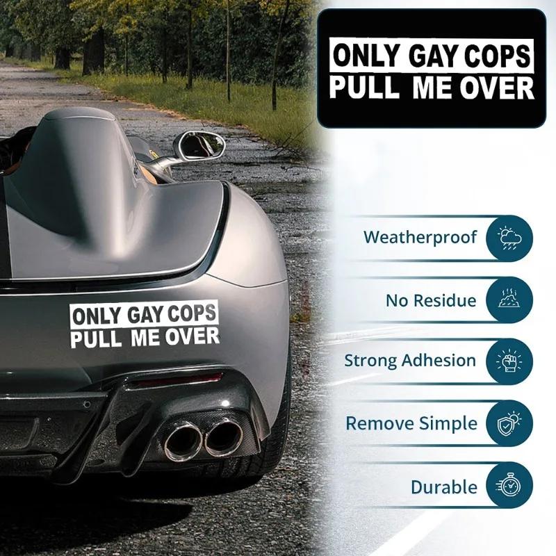 Auto Slogan Sticker Auto Voorruit ALLEEN GOY POLITIE HOUDT ME TEGEN Waterdichte Uitgesneden Sticker Auto Carrosserie Buiten Decoratie Sticker