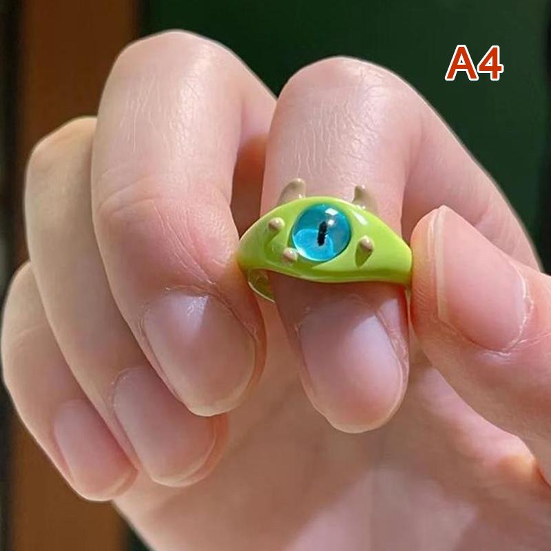 Черный Кот Монстр Кольцо Для Женщин Забавное Большие Глаза Мультяшные Парные Кольца Свадебные Украшения На Палец Милые Аксессуары