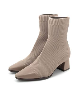 Boots Basic Knit Boots KC34188 Greige [Randa] [SUSTAINABLE]
