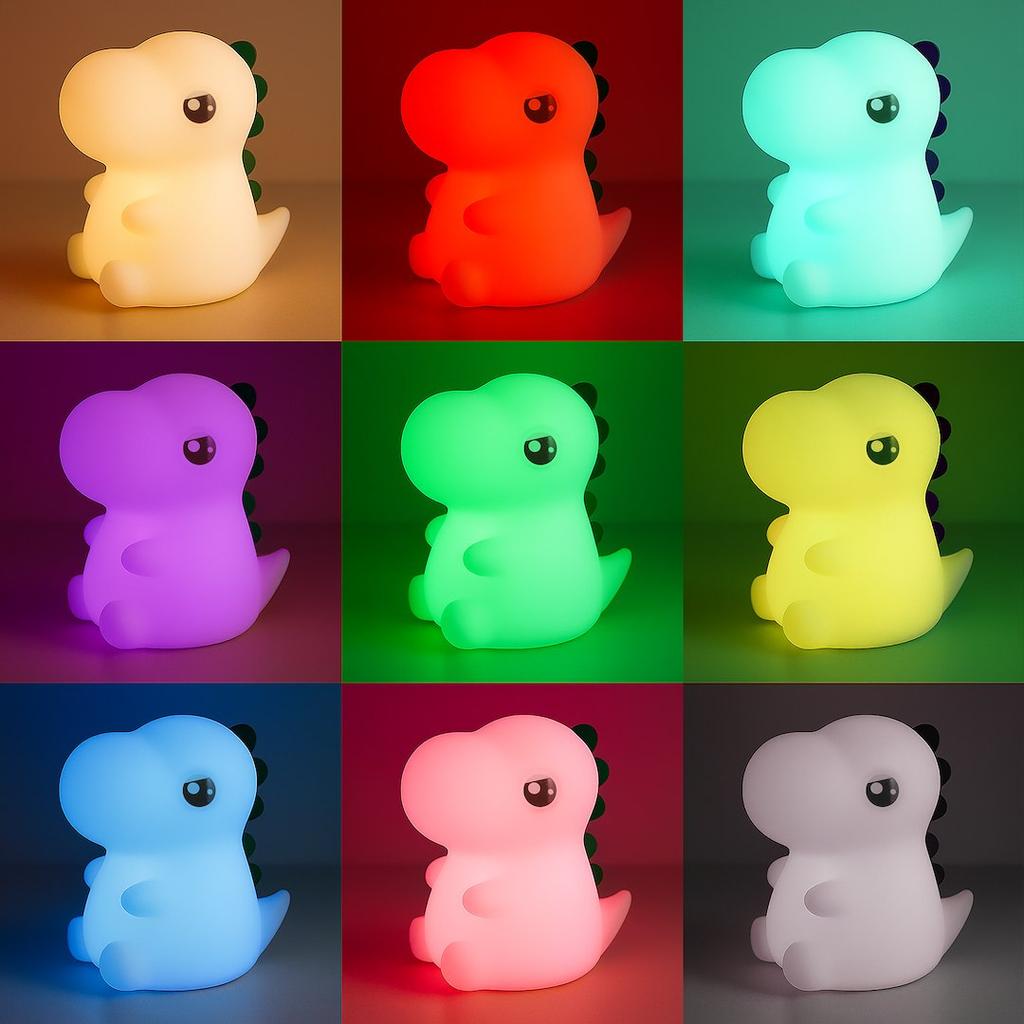 Lampka Nocna Led 1W Rgb Do Pokoju Dziecka Bezprzewodowa Dino Milagro