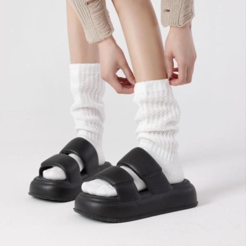 Autumn and Winter Hollowed-out Fishing Net Slimming and Long Calf Women's Socks, Half-leg Mid-calf Socks, Lantern Wide-body Pile Long Socks