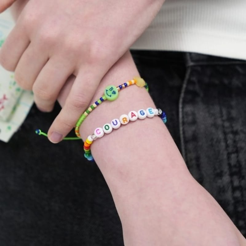 BONBEAU Cool Summer My Initial Beads Bracelet Bongbo Color Initial Bead Banding Bracelet