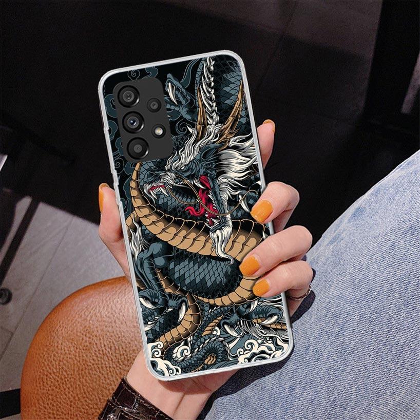 Asian Dragons Animal Tattoo Phnoe Case for Samsung Galaxy A17 A37 A57 A16 A26 A36 A56 A15 A14 A13 A55 A54 A53 A35 A34 A33 A25 A2