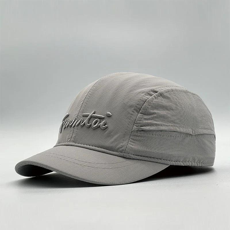 Big Size 62cm Short Brim Quick Drying Baseball Caps New Embroidered Letter Breathable Sun Hat Men Outdoor Fishing Snapback Cap