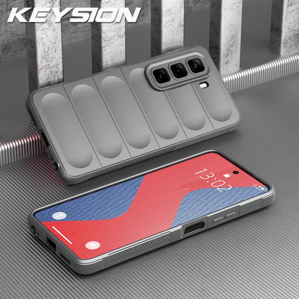 KEYSION Shockproof Matte Phone Case for Infinix Hot 50 4G Anti-skid Soft Silicone Phone Back Cover for Infinix Hot 50 Pro 4G