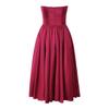 Burgundy High-end Large Skirt Temperament Tube Top Skirt Women's Medium and Long Dress Dress Dress Long Dress