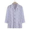 FENGXIAO Women's Retro Jacquard Loose-Fit Blouse
