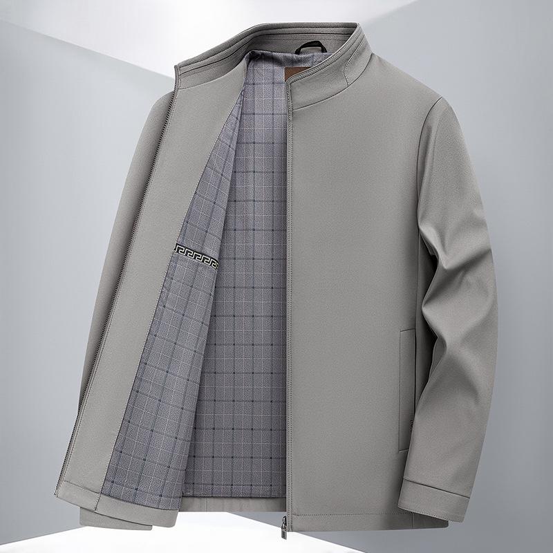 2026 Men's Spring/Autumn Business Casual Stand Collar Jacket: Middle-aged Zipper Style