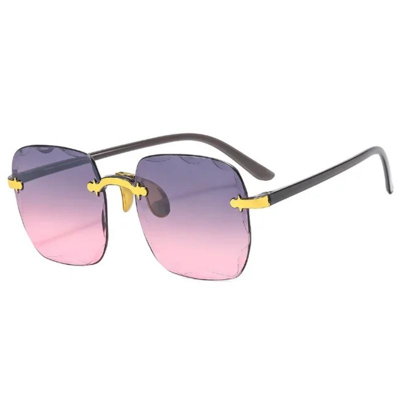 Nové bezrámové slnečné okuliare s rezanými okrajmi Módne letné slnečné clony Dámske priehľadné viacfarebné šošovky UV4 Dámske slnečné okuliare