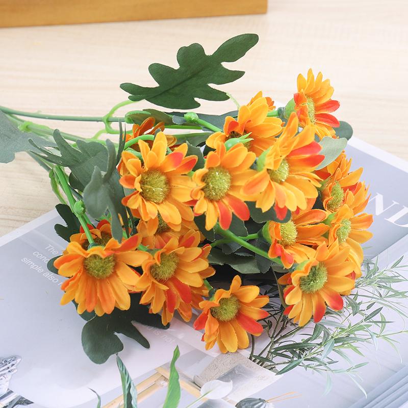 

Осенние красивые искусственные цветы, шелковые ромашки, сделай сам, домашний сад, вечеринка, свадебное украшение, осеннее Рождество, дешевые искусственные растения