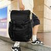 Trendy cool large-capacity travel backpack cross-border new PU retro simple computer backpack high school college student schoolbag