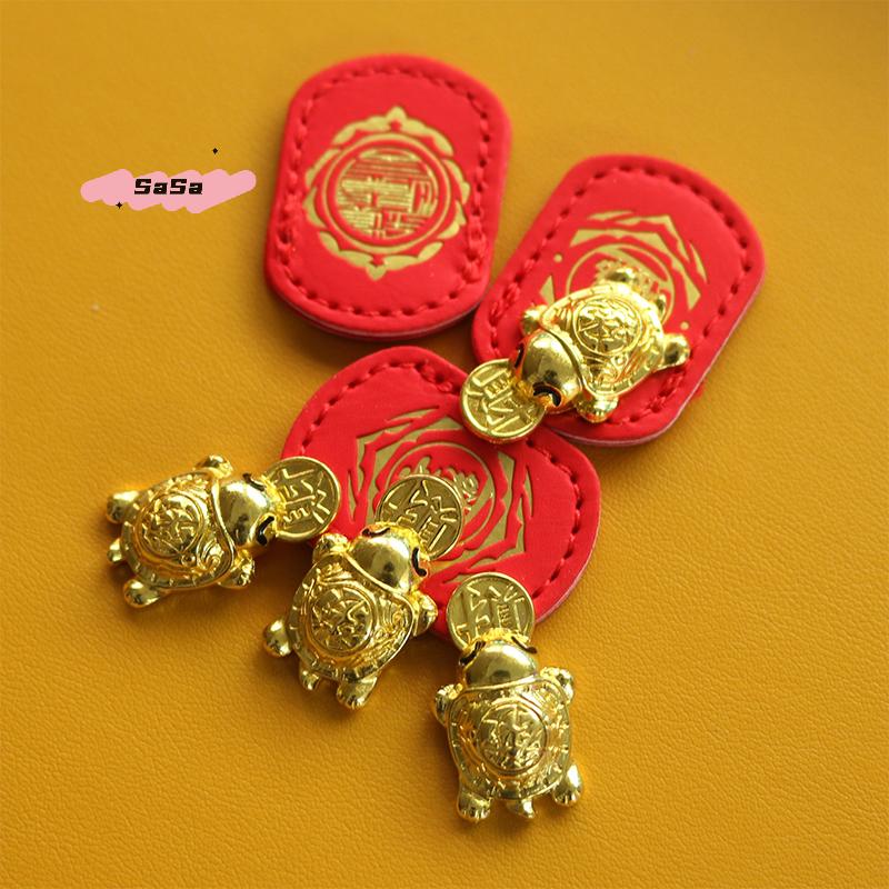 S-1Pc Lucky Wealth Turtle Amulet Fengshui Lucky Turtle Wallet Charm Money-biting Turtle Ornaments Decor Auspicious Turtle Statue