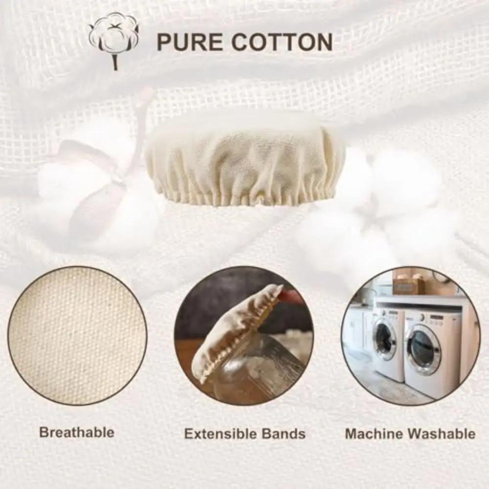 1PC Cotton Cloth Fermentation Bottle Cover Reusable Portable Fermentation Cheese Fabric Lids Multifunction Dust Cover