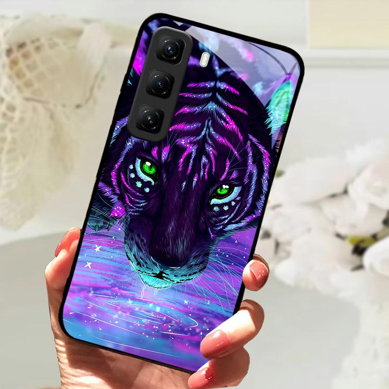 Gehärtetes Glas Case Für Infinix Hot 60 60i Hot60 Pro Plus 60Pro Handy Rückabdeckung Vollständige Abdeckung Linsenschutz Hülle Fundas Etui