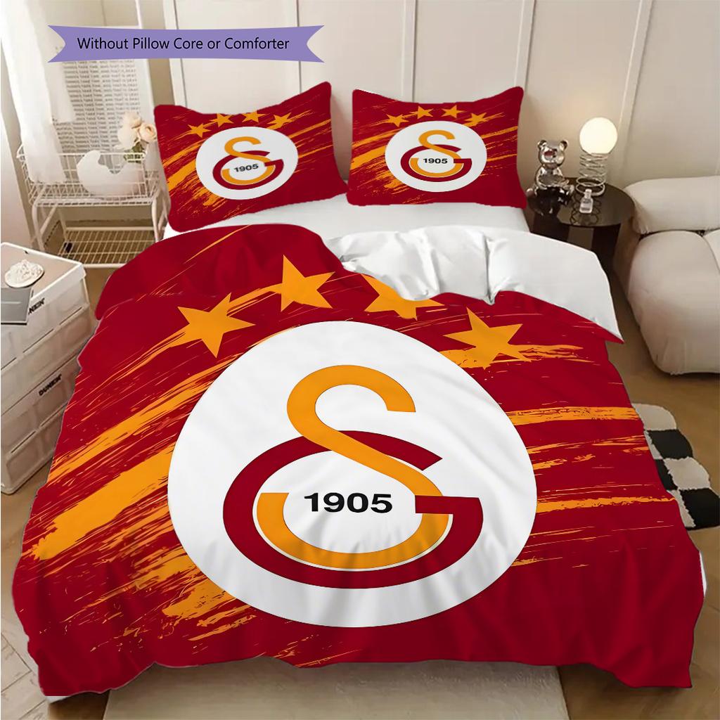 Set Copripiumino Trapuntato con Fantasia Galatasaray S.K. Federe Decorazione per la Casa Regalo di Compleanno (1 * copripiumino + 2 * federa, senza nucleo)