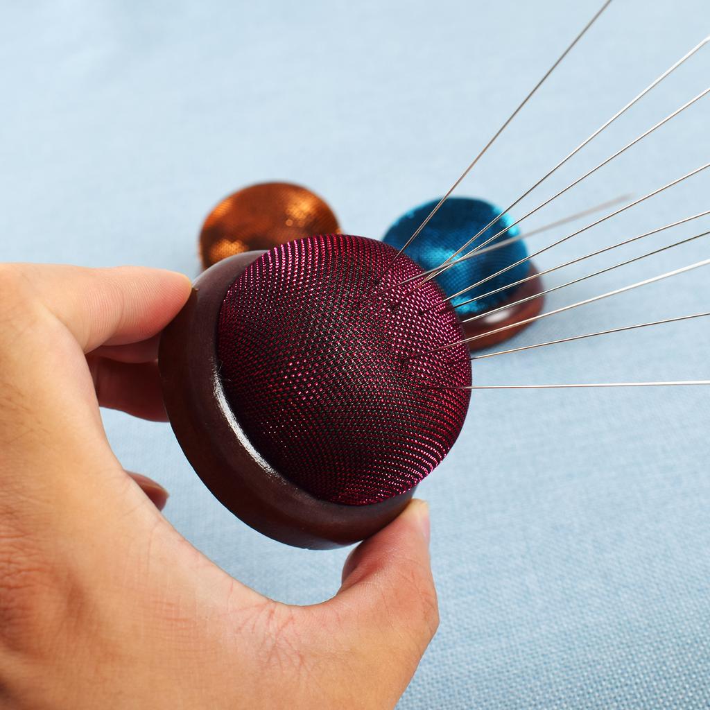 Wooden Base Pin Cushion Pincushion Insertion For Embroidery Sewing