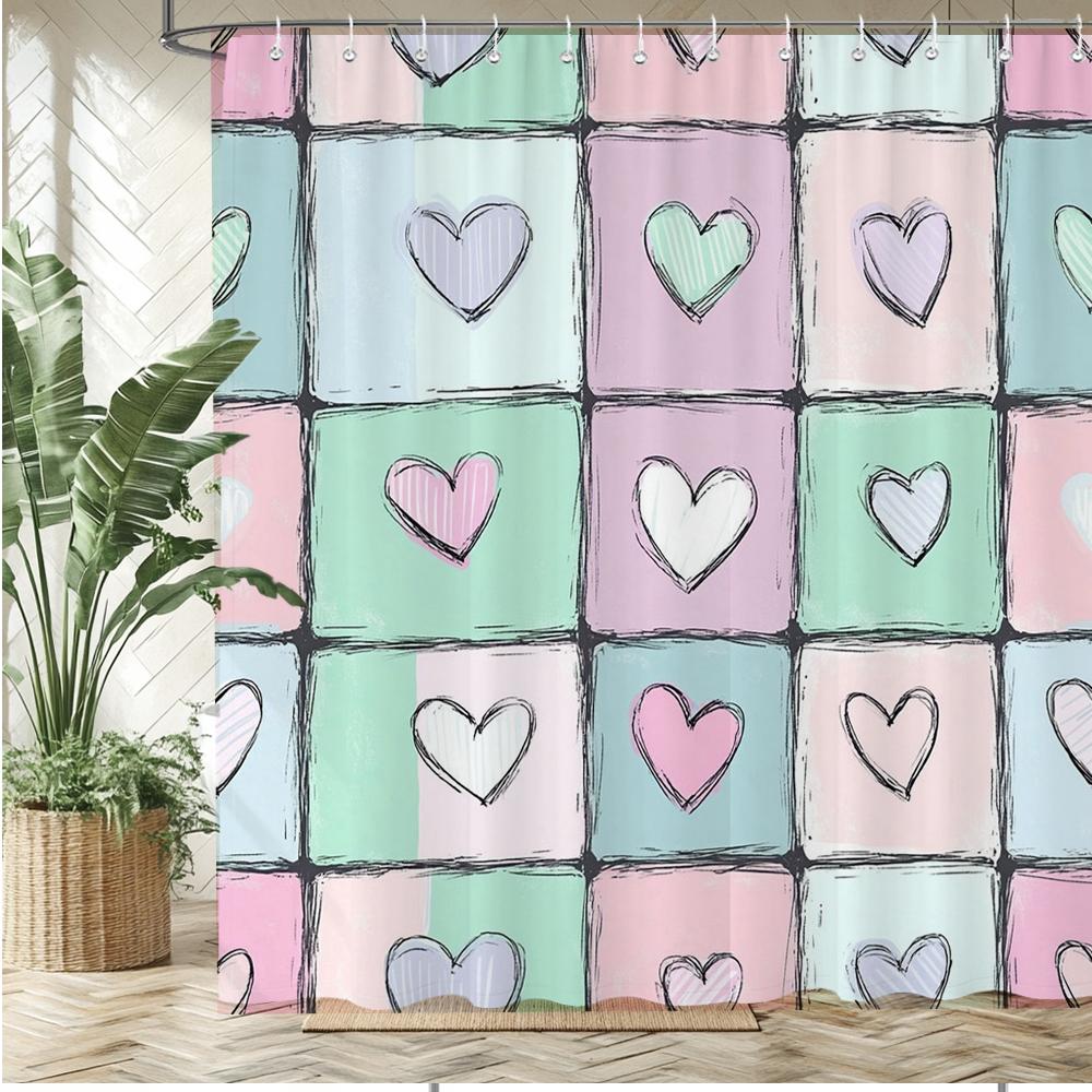 Modern pink romantic lips pattern Shower Curtain Bath Curtain Love Girl Printed Bathroom Curtains for Home Decoration Curtain