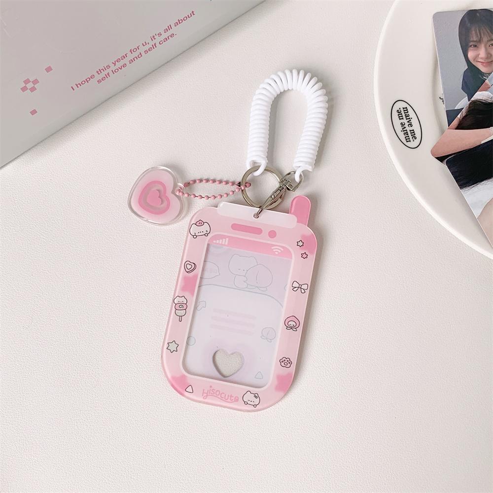 INS-Stil Kawaii Japanische Mini-Handyform Kartenhalter für 3-Zoll-Fotos Niedlicher Arbeits-ID-Kartenhalter für Mädchen Idol-Karten