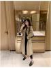 2025 Women's Mid-Length Trench Coat - Petite Fit, Korean & British Style for Autumn/Winter