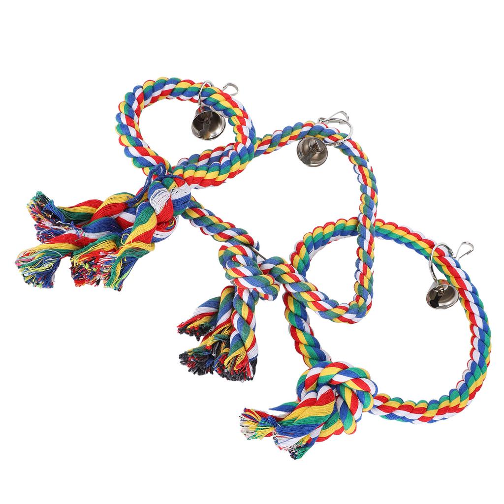 3pcs set Cotton Rope Bird Swing Toy Parrot Two Styles Cage Perch Stand Hanging Swings Toys