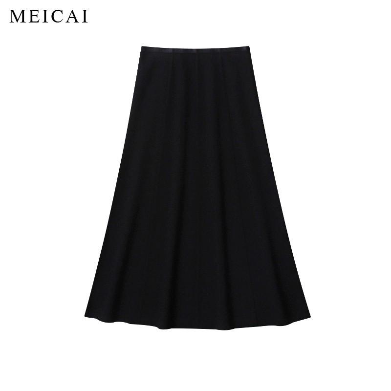 

Elegant Retro Hepburn 3D Umbrella Skirt: Cashmere/Alpaca Wool, Elastic Waist, Long Midi for Autumn/Winter XS (up to 47 kg)