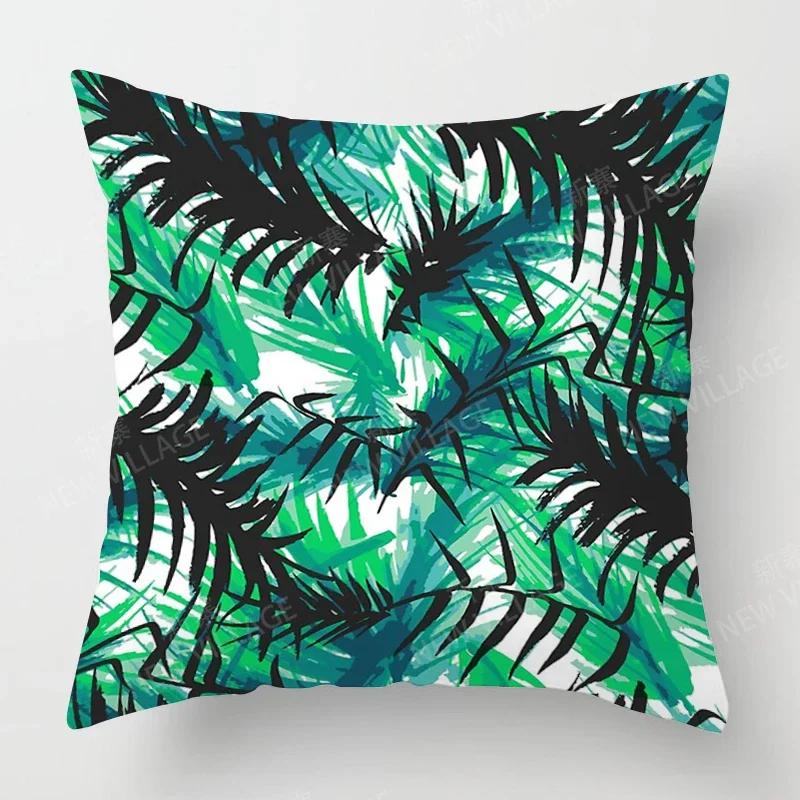Nordic fall home decor autumn throw pillow case sofa Cushion cover modern 45x45cm 45*45 50x50 60x60cm 40*40cm green leaf plant