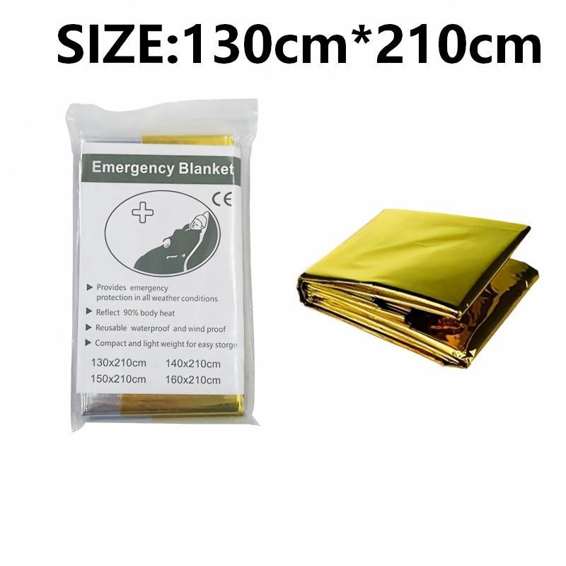Emergency Thermal Poncho Blanket Lightweight Folding Water Resistant Windproof Sunshade First Aid Camping Mat Pad Cover
