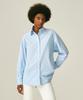 LADY VOLUME Placket Point Oxford Shirt_Blue