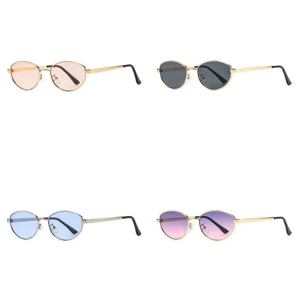 Polyhedron Cat Eye Sunglasses With Metal Frame Uv400 For Fashion Women