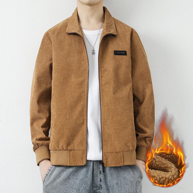 

Мужская вельветовая простая универсальная мужская весенняя флисовая свободная повседневная куртка с длинным рукавом и лацканами для мужчин 5xl хаки