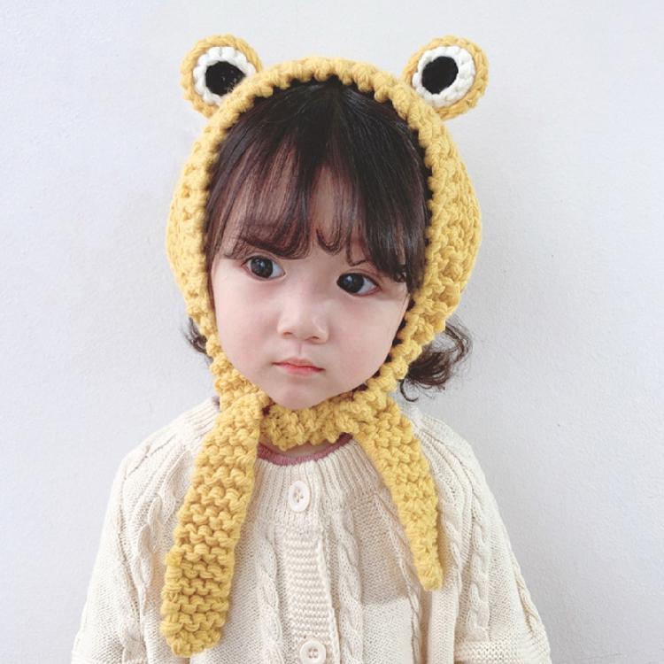Cute for Frog Hat Big Ears Headgear Cartoon Knitted Hat Winter Warm Headdress