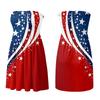 Women’s Strapless Sundress with Flag Print Casual Summer 4th of July Dresses Independence Day Dress Sleeveless Above Knee Length
