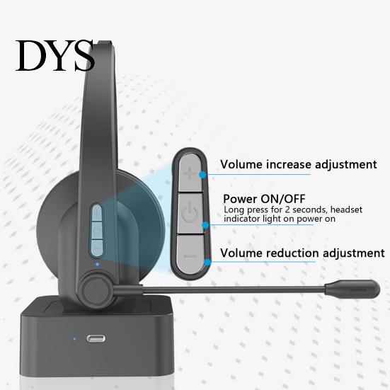 Wireless Earphone Headset Bluetooth-compatible 5.0 Noise Reduction Truck Driver Business Headphone Over Ear with Mic for
