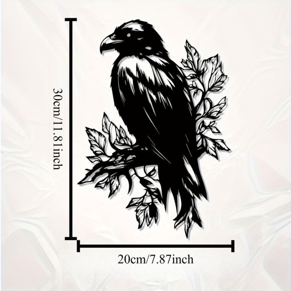 Metal Crow Wall Decor for Yard & Home, Halloween & New Year Gift