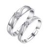 [Liebendo] Pairing Wedding Ring with Gift Box, Women's Ring, Stone, Adjustable, Zircon, Couple, Fashion, Glitter, Popular, Chain, Simple, Birthday