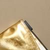 Gold Silber Keilabsatz Hai Stiefel Damen Umschlagbar Metallverschluss Dekor Weiches PU Kniehoch Absatz Stiefeletten Schuhe Spitze Zehenpartie Laufschuhe