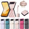 Luxury Diamond Lanyard Leather Case For Samsung Galaxy Z Flip 7 FE 6 5 4 3 5G Flip6 Flip5 Shoulder Strap Crossbody Folding Cover