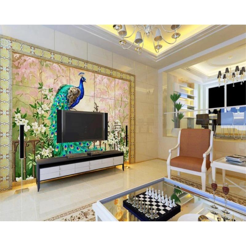 Large Wallpaper Peacock European Oil Painting Modern Home Decor Wallpaper For Walls 3d