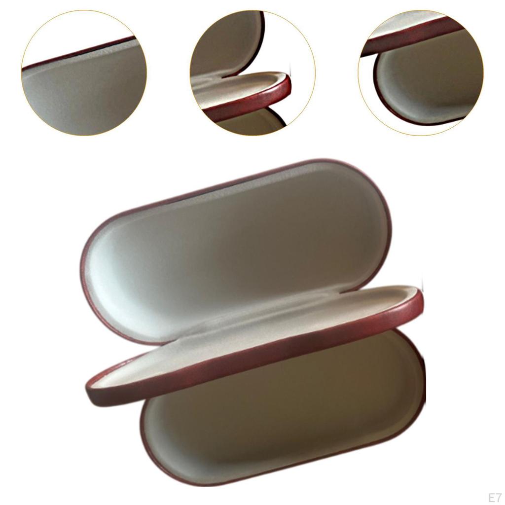 2-lagiges Brillenetui mit Schminkspiegelbehälter, tragbare, leicht zu reinigende Brillentasche aus PU-Leder