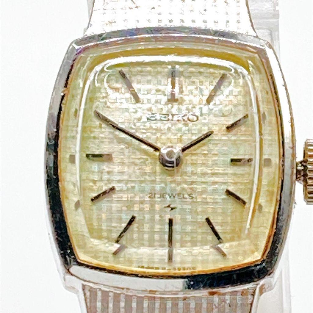 Used 554 SEIKO Ladies Watch Manual Wind Working 21 Jewels Silver