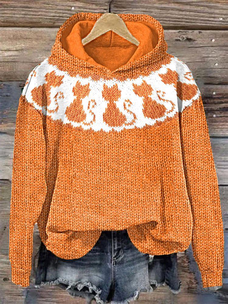 

Осенняя толстовка с капюшоном и длинными рукавами - Японский этнический принт с волнами Small