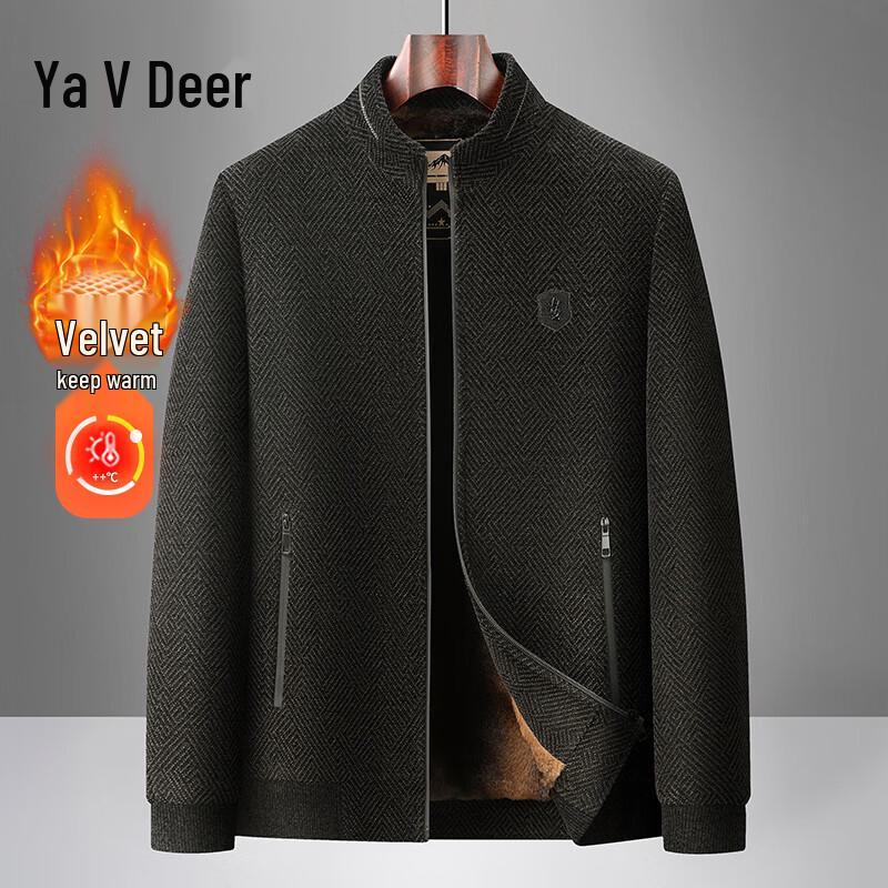 Yalu Men s Winter Stand Collar Fleece Lined Jacket XXL