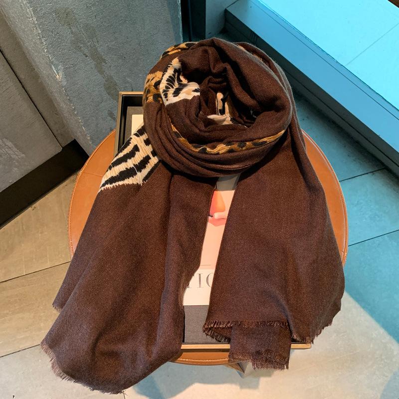 Vintage Leopard Print Women Soft Lightweight Luxury Premium Fashion Elegant Scarf