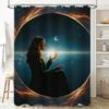 Cosmic Woman In Ring Shower Curtain - Waterproof, Mildew-Resistant, Machine Washable For Mystical Bathroom Decor