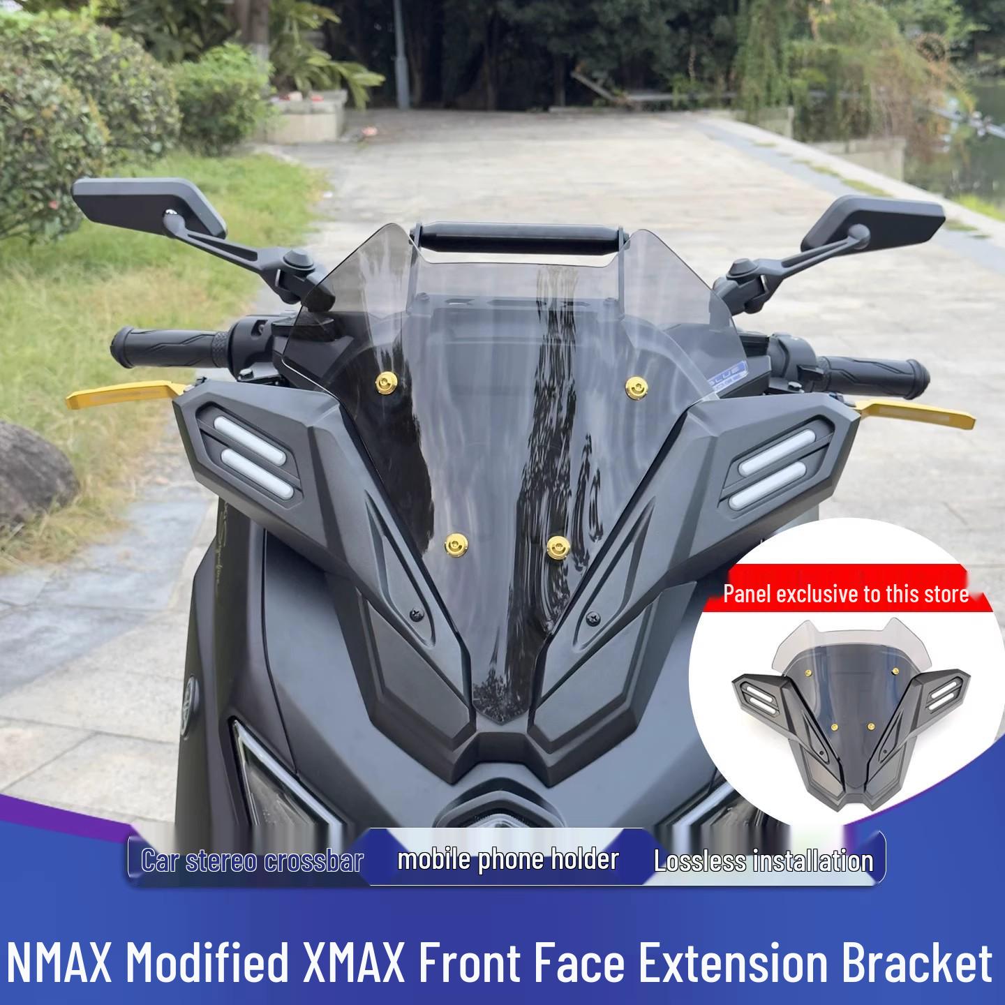 Universal Extension Bracket for NMAX to XMAX Windshield: Holds Mobile Phone, Navigation, Dash Cam