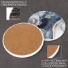 HUACHENG Stylish Set of 6 Ceramic Coasters with Marble Pattern, Heat-Resistant, Protective Cork Backing, MugTea PadCup Mat, Water-Absorbent,