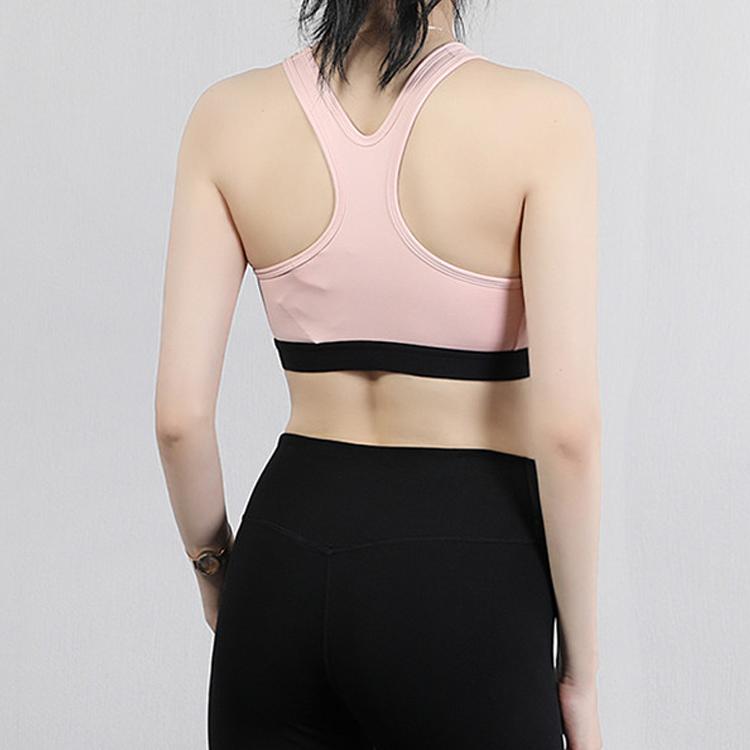 Nike Letter Logo Print Color Block Sports Bra Women Underwear Light-Pink 823313-682